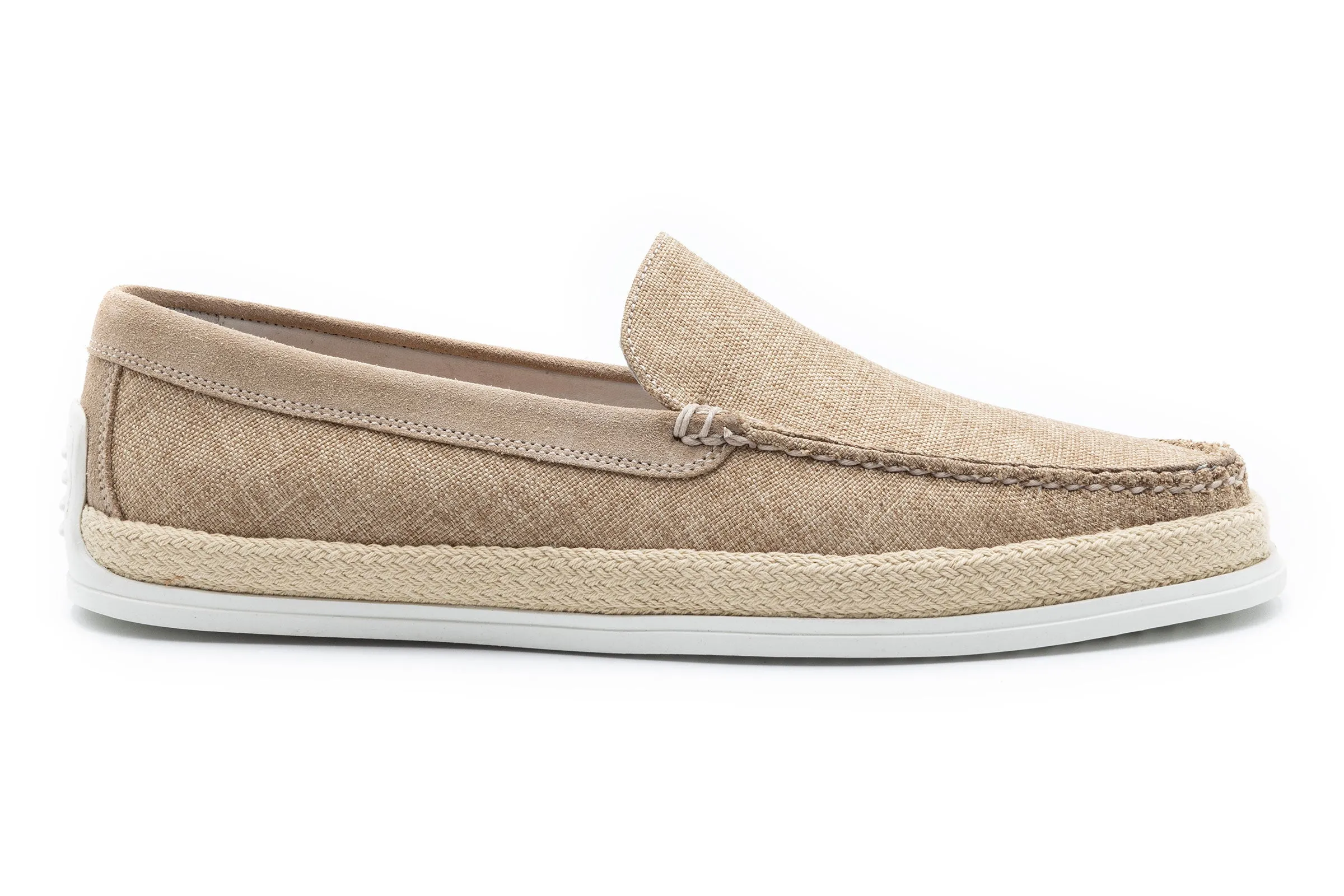 Watercolor Cotton Venetian Loafers - Sand