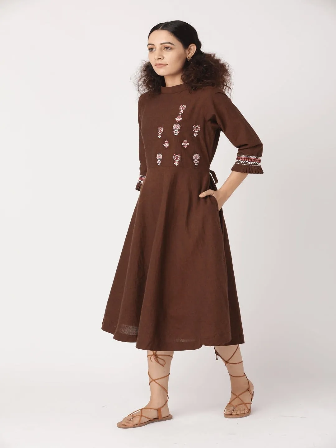 Women Brown Boho Dress