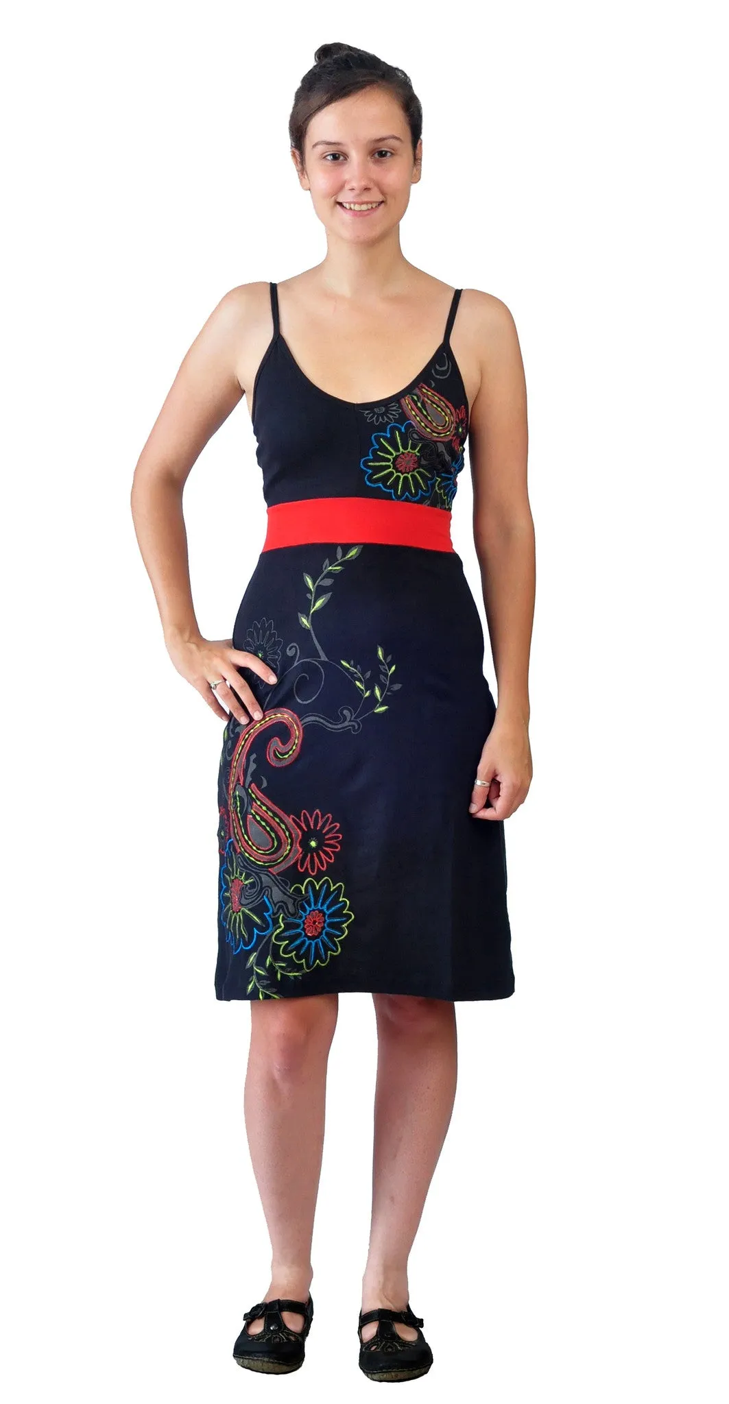 womens-black-slip-dress-with-colorful-flower-embroidery