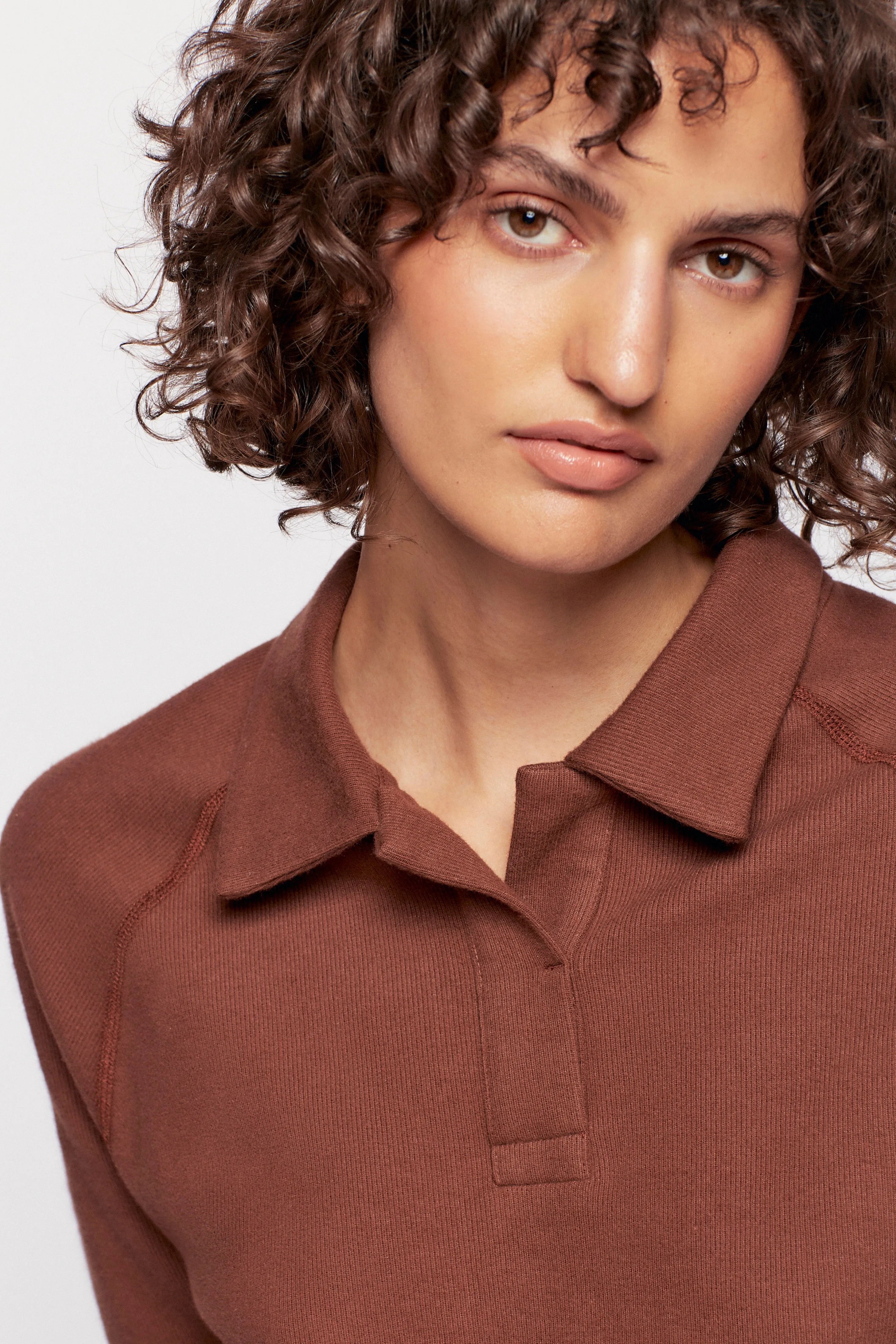 Women's Cozy Polo in Umber