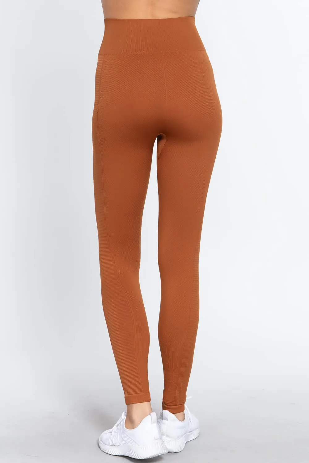 Women's Waistband Seamless Rib Leggings