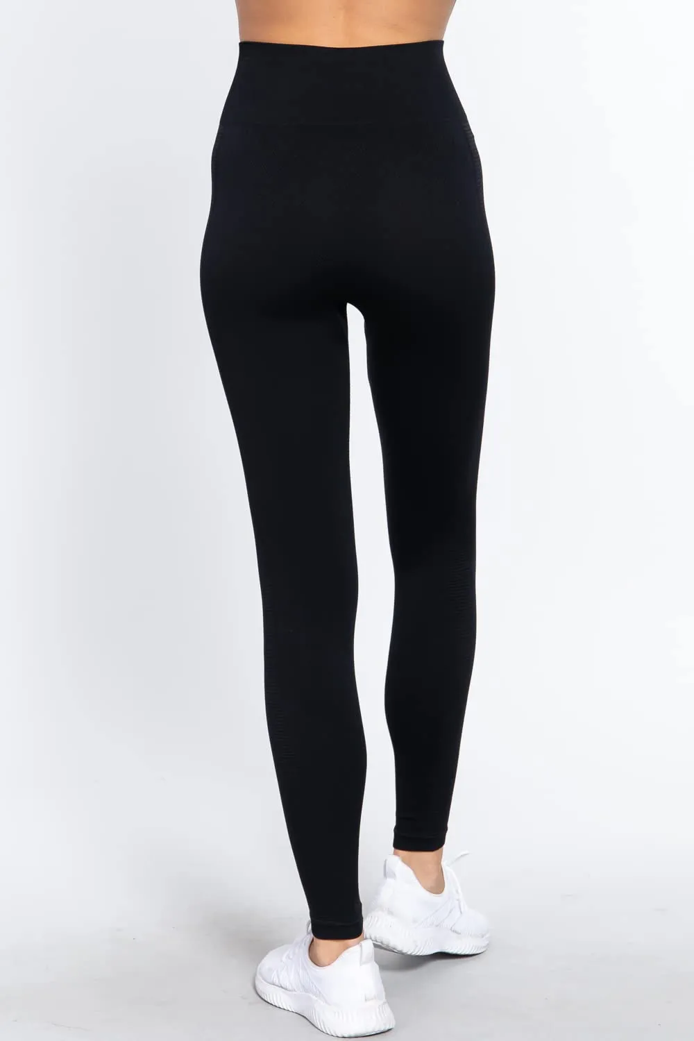 Women's Waistband Seamless Rib Leggings