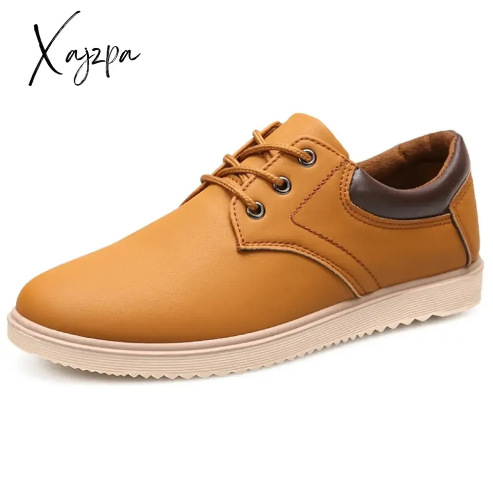 Xajzpa - Men Leather Casual Shoes Men Summer Brand Comfortable Flat Shoes for Men Trendy Sneaker Men Oxfords Shoes