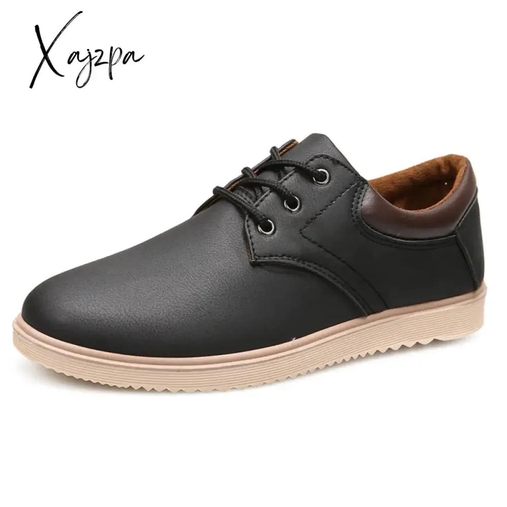 Xajzpa - Men Leather Casual Shoes Men Summer Brand Comfortable Flat Shoes for Men Trendy Sneaker Men Oxfords Shoes